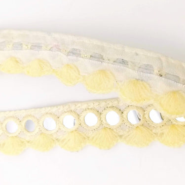 Beige Fringe Trim With Mirrors, Boho, Bohemian Trim